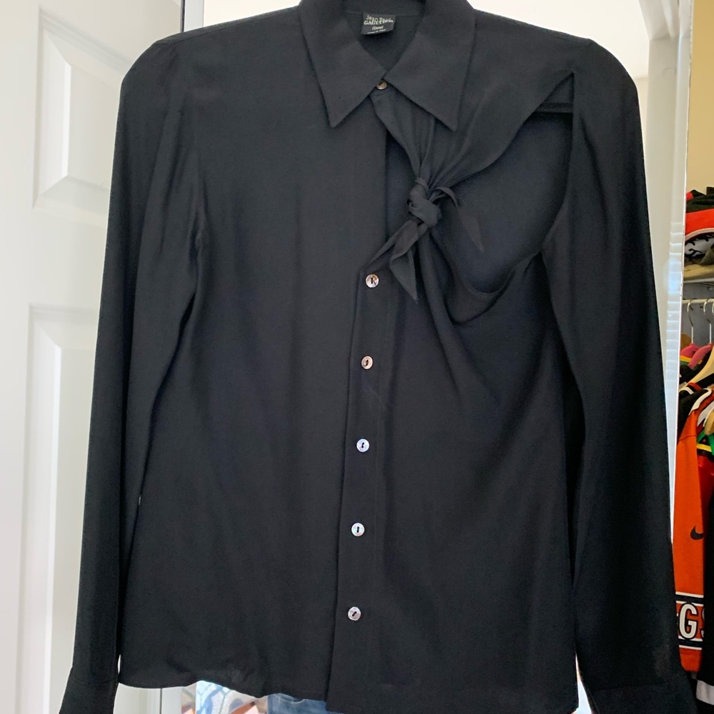 Jean Paul Gaultier Elegant Black Button-Down Shirt